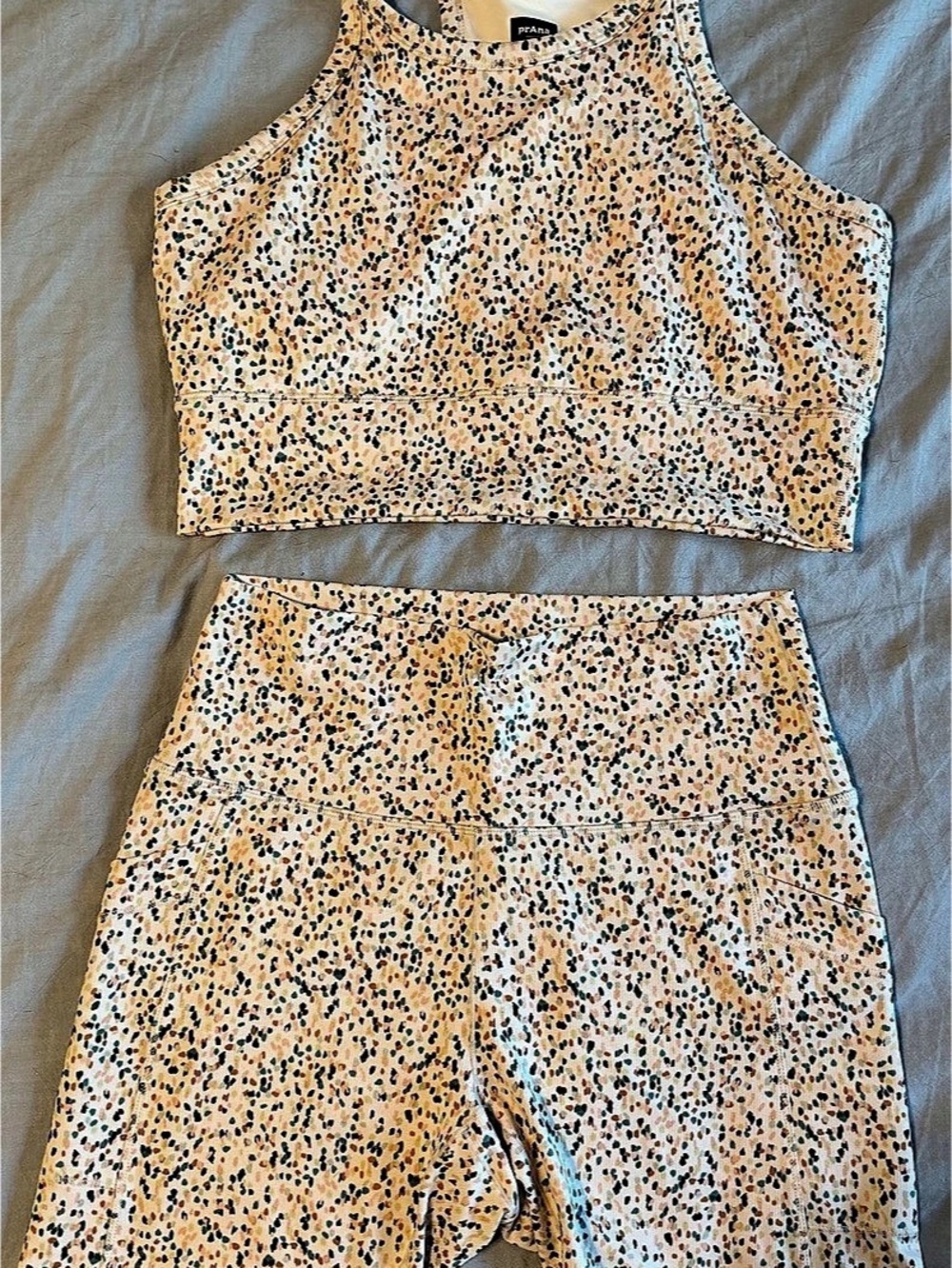 prAna Becksa Bralette and Becksa Short Set Orange & Blue
